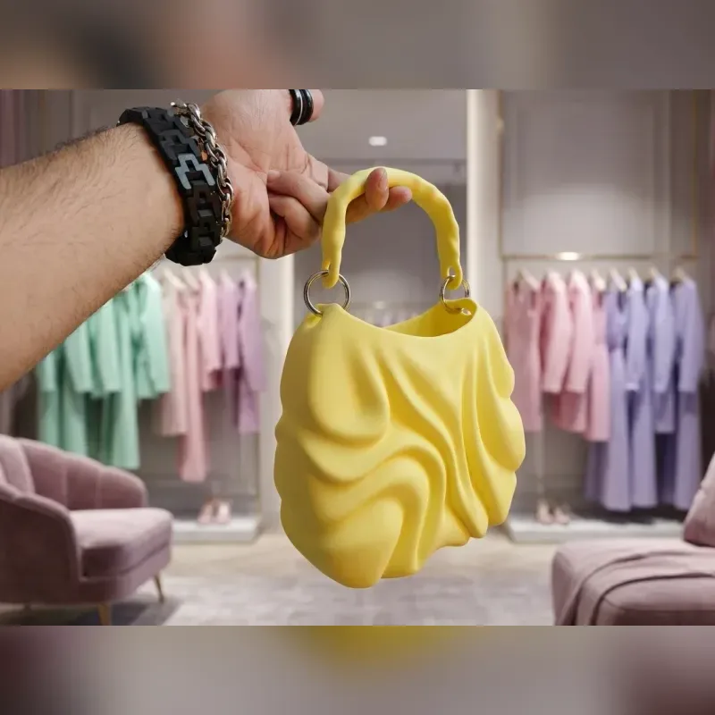 کیف فانتزی زنانه موجی ابریشمی، نمای ۱