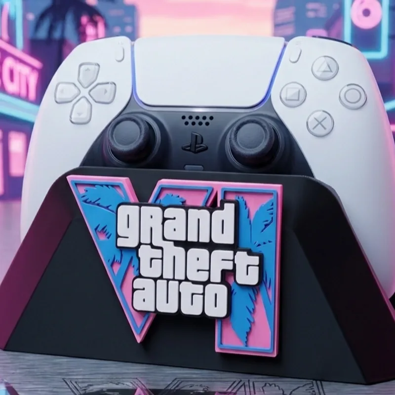 پایه دسته ps5 طرح GTA 6 استند دسته پلی استیشن، نمای ۱